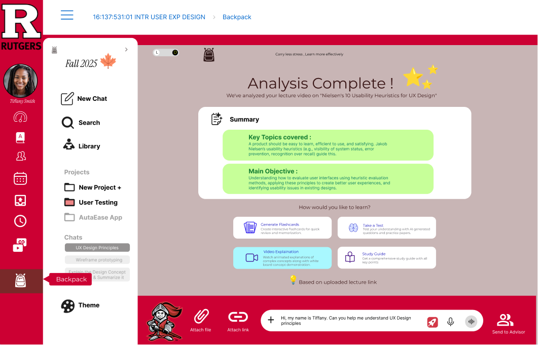 Analysis complete — a clear summary and a choice of how to learn
