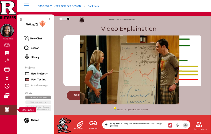 Video explanation playing a concept video